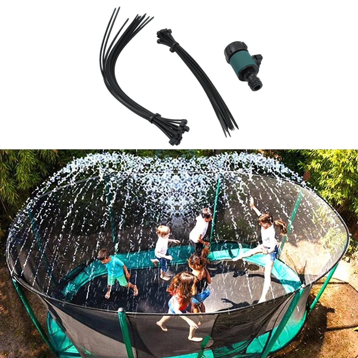 9355 Trampoline Sprinkler for Kids - Outdoor Trampoline Water Sprinkler for Kids and Adults, Trampoline Accessories Sprinkler 39ft Long for Water Play, Games, and Summer Fun in Yards (39ft) 9355 Trampoline Sprinkler for Kids - Outdoor Trampoline Water Sprinkler for Kids and Adults, Trampoline Accessories Sprinkler 39ft Long for Water Play, Games, and Summer Fun in Yards (39ft)
